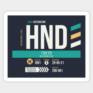 Tokyo (HND) Airport Code Baggage Tag Sticker